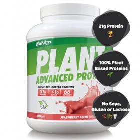 Per4m Protéine Végétale Fraise Crème 2kg – Protéine végétale fraise crème pour la récupération musculaire Mélange de protéines
