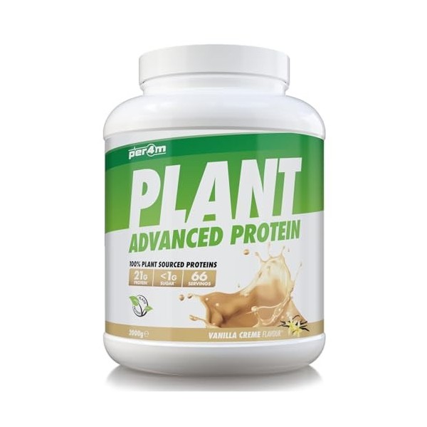 Per4m Protéine Végétale Fraise Crème 2kg – Protéine végétale fraise crème pour la récupération musculaire Mélange de protéines