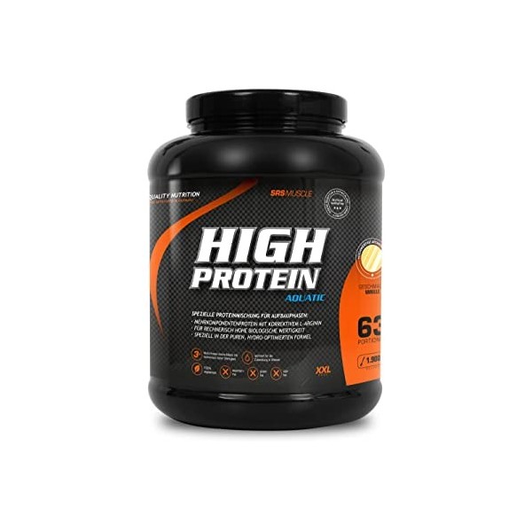 SRS Muscle High Protein Aquatic XL, 1900 g, chocolat | 3+1 protéines multi-composants | optimisées pour la valeur biologique ...