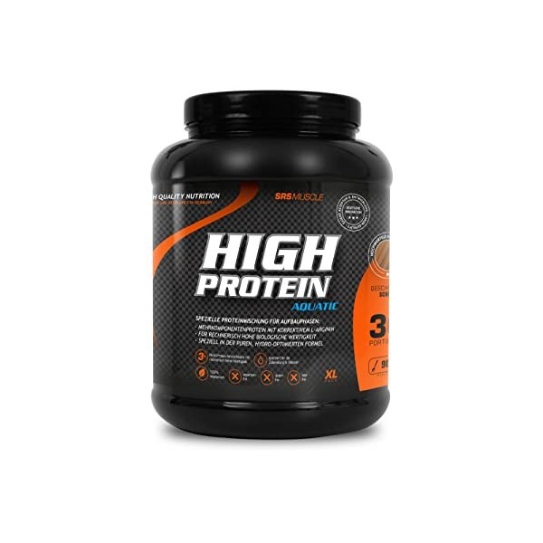 SRS Muscle High Protein Aquatic XL, 1900 g, chocolat | 3+1 protéines multi-composants | optimisées pour la valeur biologique ...