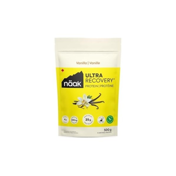 NÄAK Protein Powder, 500g 15 servings | 25g Plant-based Protein, 4g BCAAs, Keto, Dairy-Free, GMO Free, Gluten Free Vanilla