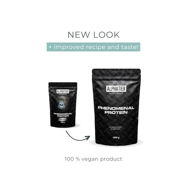 Alphatier Poudre de protéines végétaliennes - Vanille - Poudre de Protéine avec 80% de Protéines - Vanilla Protein Powder - I