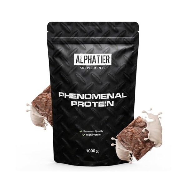 Alphatier Poudre de Protéines végétaliennes - Chocolate Brownie - vegan Protein Powder avec 72% de Protéine - Isolat de Proté