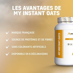 MyMUSCLE - My Instant Oats - Farine d’Avoine Micronisée en Poudre - Saveur Neutre 1,5kg - 30 Portions Mélange de protéines