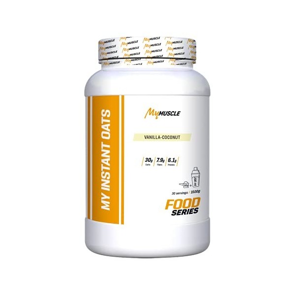 MyMUSCLE - My Instant Oats - Farine d’Avoine Micronisée en Poudre - Saveur Neutre 1,5kg - 30 Portions Mélange de protéines