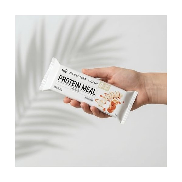 PWDNUTRITION PROTEIN MEAL barritas banofee 12uds. – snack prêt à consommer entre les repas, coffret de 12 pièces, parfait lor
