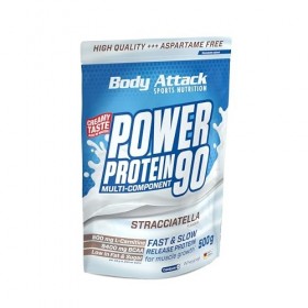 Body Attack Power Protein 90 Complément pour Sportif Stracciatella 500 g Mélange de protéines