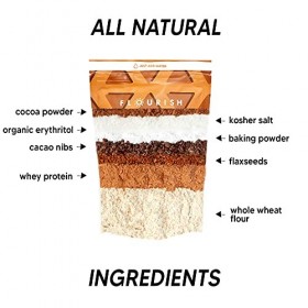 Flourish - Mélange protéiné pour crêpes et gaufres, isolat de protéines de lactosérum et graines de lin, sans OGM, sans sucre