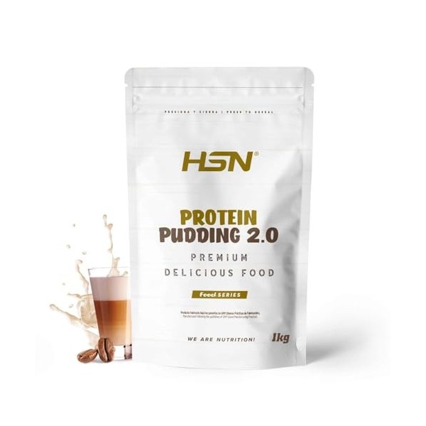 Pudding protéiné de HSN | Choco blanc-banane 500 g - 13 prises par boîte | Avec protéines de lactosérum | Très facile à prépa...
