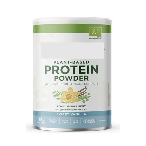 Poudre de protéine végétale aux extraits de champignons et de plantes, vanille douce, 510 g