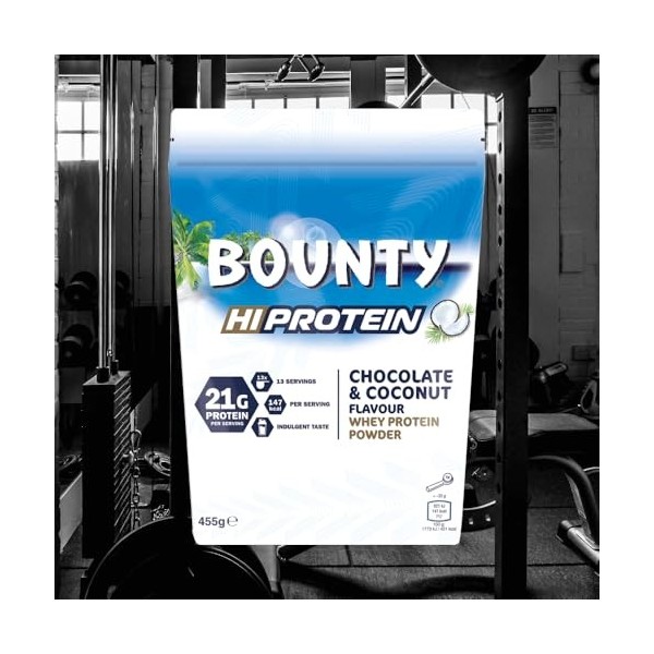 Bounty Protein Powder 455g Coconut – Saveur noix de coco avec 21 g de protéines par portion – Idéal après l’entraînement ou