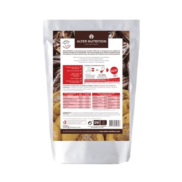 Alter Nutrition - Protéines Mix Vegan Bio Perform - Protéines Végétales Bio - Superaliments Bio Maca, Caroube - Fabriqué En M...
