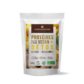 Alter Nutrition - Protéines Mix Vegan Bio Détox - Mélange De 4 Protéines Végétales En Poudre - Superaliments Bio Gingembre, ...