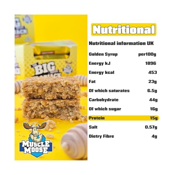 Muscle Moose Big Protein Flapjack Golden Syrup 12X100g
