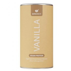 BREKKY – Vanilla Protein Shake – Vegan – Ingrédients 100 % naturels – Sans édulcorant – Parfait comme shake & pour les recett