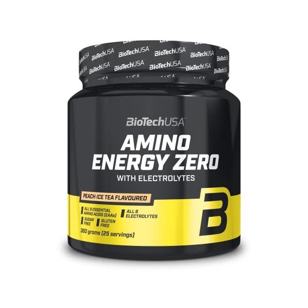 Amino Energy Zero with Electrolytes, Peach Ice Tea - 360g Mélange de protéines