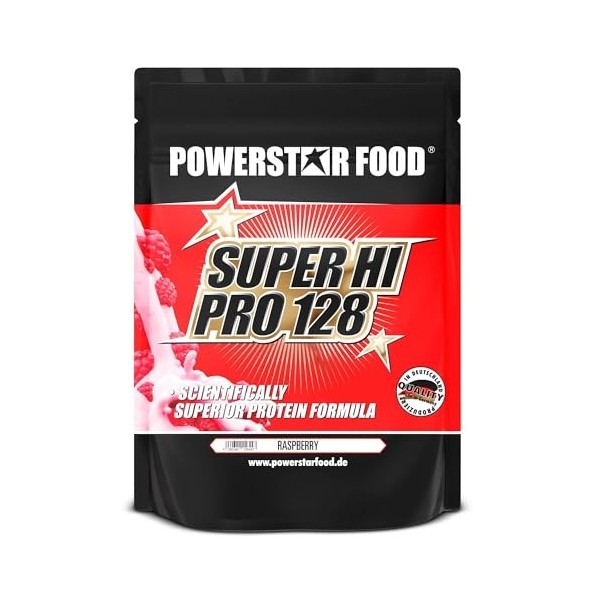 Powerstar SUPER HI PRO 128 1kg | Poudre de protéine multi-composants | Valeur biologique la plus élevée possible | Protein Po