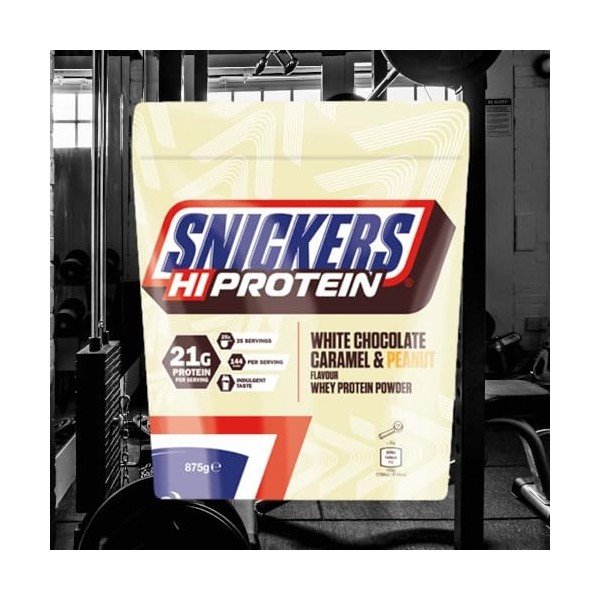 Snickers White Protein Powder 875g White Chocolate, Caramel & Peanut Flavour