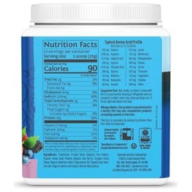 Mélange de protéines Sun Warrior végétalien à base de plantes, baies, 375 g