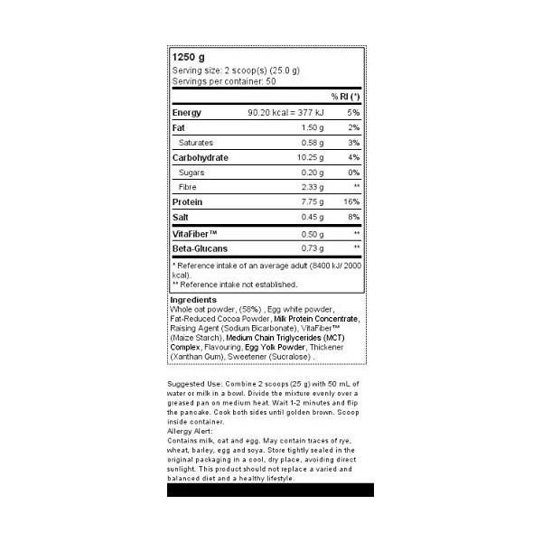 Prozis Instant Pancake Mélange de Protéines 1250 g Chocolate