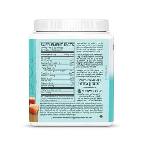 Collagène Warrior Protein Warrior à base de plantes, caramel salé 500 g