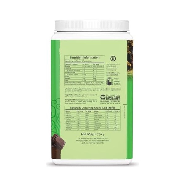 Warrior Protein Warrior Chocolat classique à base de plantes 750 g