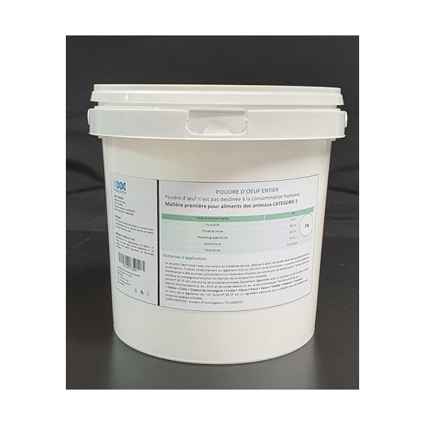 5 KG de Poudre d’œuf Entier pour Alimentation Animale - Teneur en protéines Accrue 65%