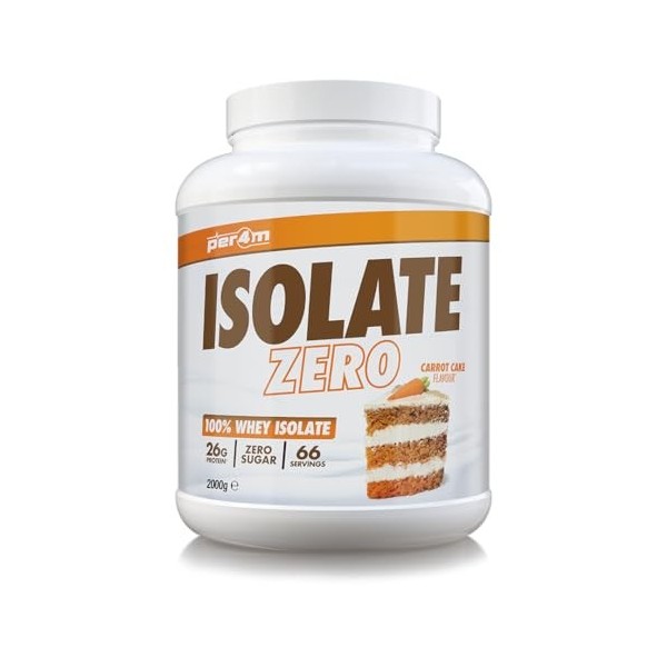 Per4m Isolate Zero Gâteau aux Carottes 2kg – Isolat de protéine gâteau aux carottes pour une récupération rapide Protéines d'œuf