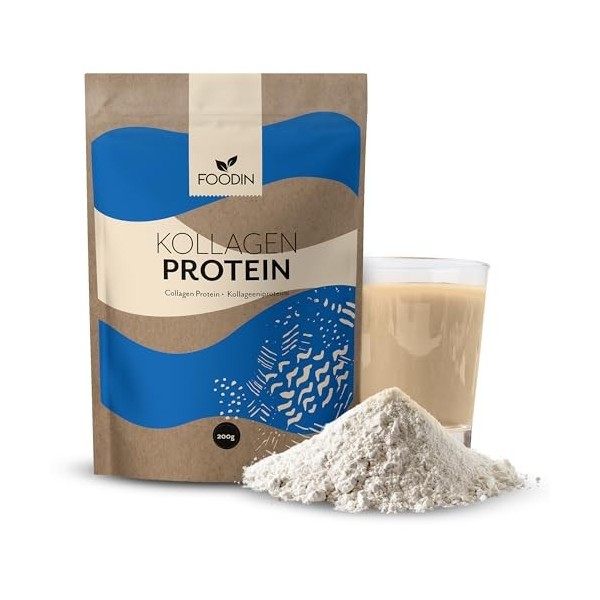 FOODIN Collagène en Poudre — Peptides Hydrolysés 100% Grass-Fed, Type 1 & 3, Soutien Peau et Articulations, Protéines Puremen...