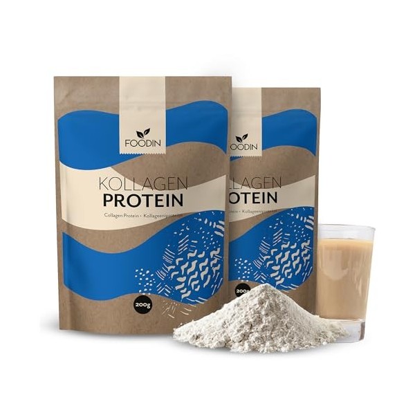 FOODIN Collagène en Poudre — Peptides Hydrolysés 100% Grass-Fed, Type 1 & 3, Soutien Peau et Articulations, Protéines Puremen...
