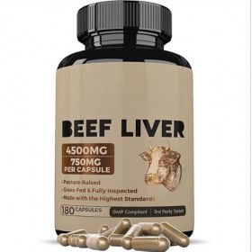 Foie de bœuf séché nourri à lherbe - Fer naturel et vitamines - Soutient la santé globale - Force athlétique - Nutrition nat