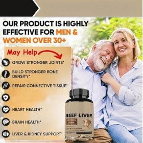 Foie de bœuf séché nourri à lherbe - Fer naturel et vitamines - Soutient la santé globale - Force athlétique - Nutrition nat