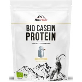 AlpenPower PROTÉINE DE CASÉINE MICELLAIRE BIO 750 g - Poudre de protéine de caséine pure à 100% sans additifs - Poudre de cas