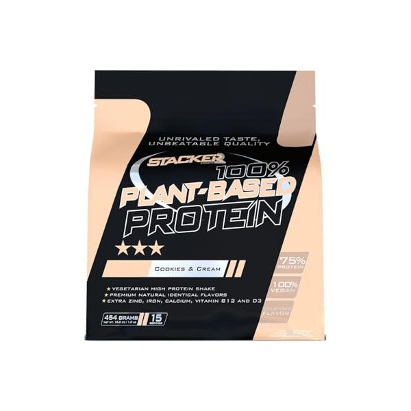 Stacker2 Europe 100% Plant Based Protein, Chocolate - 454g Protéines de caséine