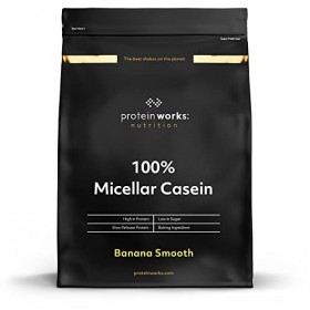 The Protein Works - 100% Caséine Micellaire – Idéale Pour le Coucher – Avec Cuillère et Shaker Gratuits - Banane Onctueuse - 