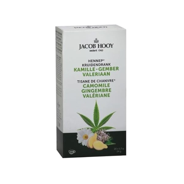 Jacob Hooy Hennep Kamille - Gember - Valeriaan Thee 20 zakjes Protéines de chèvre