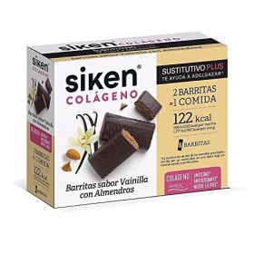 SIKEN sustitutivo plus barrita vainilla con almendras 8 u
