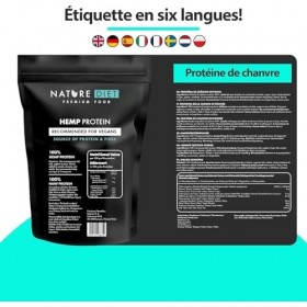 Nature Diet Protéine de Chanvre | 500 g | Protéine Végétale en Poudre | Riche en Fibres | Vegan, Sans Gluten & Sans Lactose |