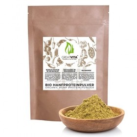 GreatVita Poudre de protéines de chanvre bio 800 g | Qualité supérieure – Haute teneur en protéines / protéines naturelles Pr...