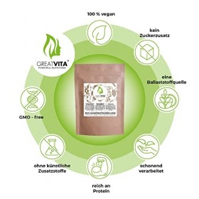 GreatVita Poudre de protéines de chanvre bio 800 g | Qualité supérieure – Haute teneur en protéines / protéines naturelles Pr...