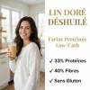 Poudre de Lin Doré Déshuilée | 33% Protéines Végétales & 40% Fibres | Farine Low-Carb Keto Sans Gluten | Riche en Oméga-3 & L