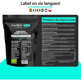 Nature Diet Protéine de Chanvre Bio | 500 g | Certifiée Biologique UE | Protéine Végétale en Poudre | Riche en Fibres | Vegan...