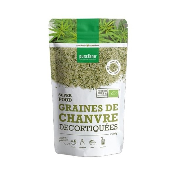 Purasana Graines De Chanvre Decortiquees Bio 200g