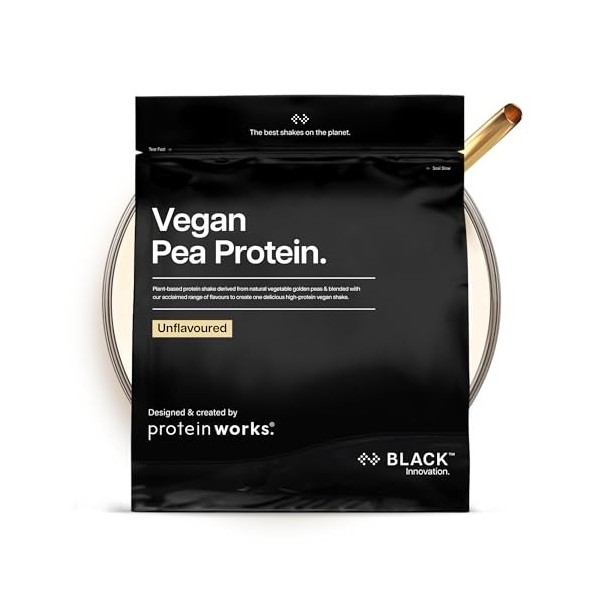 Protein Works | Vegan Pea Protein – BLACK Innovation, Nature, Protéines Vegan Premium, Isolat Protéine Pois, 24 g Protéines/P...