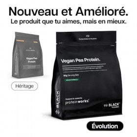 Protein Works | Vegan Pea Protein – BLACK Innovation, Nature, Protéines Vegan Premium, Isolat Protéine Pois, 24 g Protéines/P...