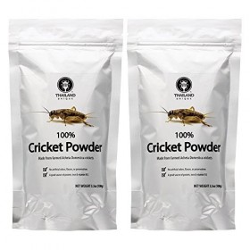 Thailand Unique Lot de 2 poudres de cricket 100 % cricket 70 g de protéines par tasse