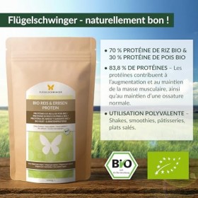 1 kg de protéine de riz et de pois BIO mélange 7:3 , 83,8 % de protéines, sans additifs, goût neutre, naturellement végétali