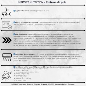Protéine de Pois Isolat Pur | Protéine Végétale Végan Sans Lactose | Idéal pour la Musculation, la Nutrition Sportive, la Con