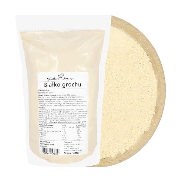 Protéine de pois végétale 500 g – Poudre naturelle pour shaker protéiné | Riche en protéines | Sans lactose | Vegan | Parfait