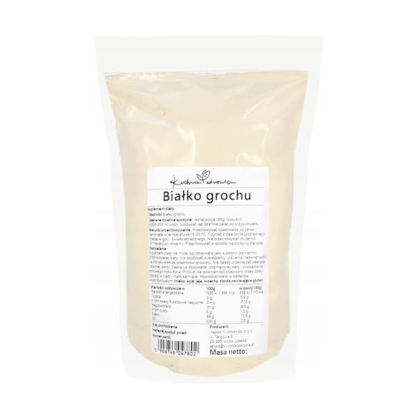 Protéine de pois végétale 500 g – Poudre naturelle pour shaker protéiné | Riche en protéines | Sans lactose | Vegan | Parfait